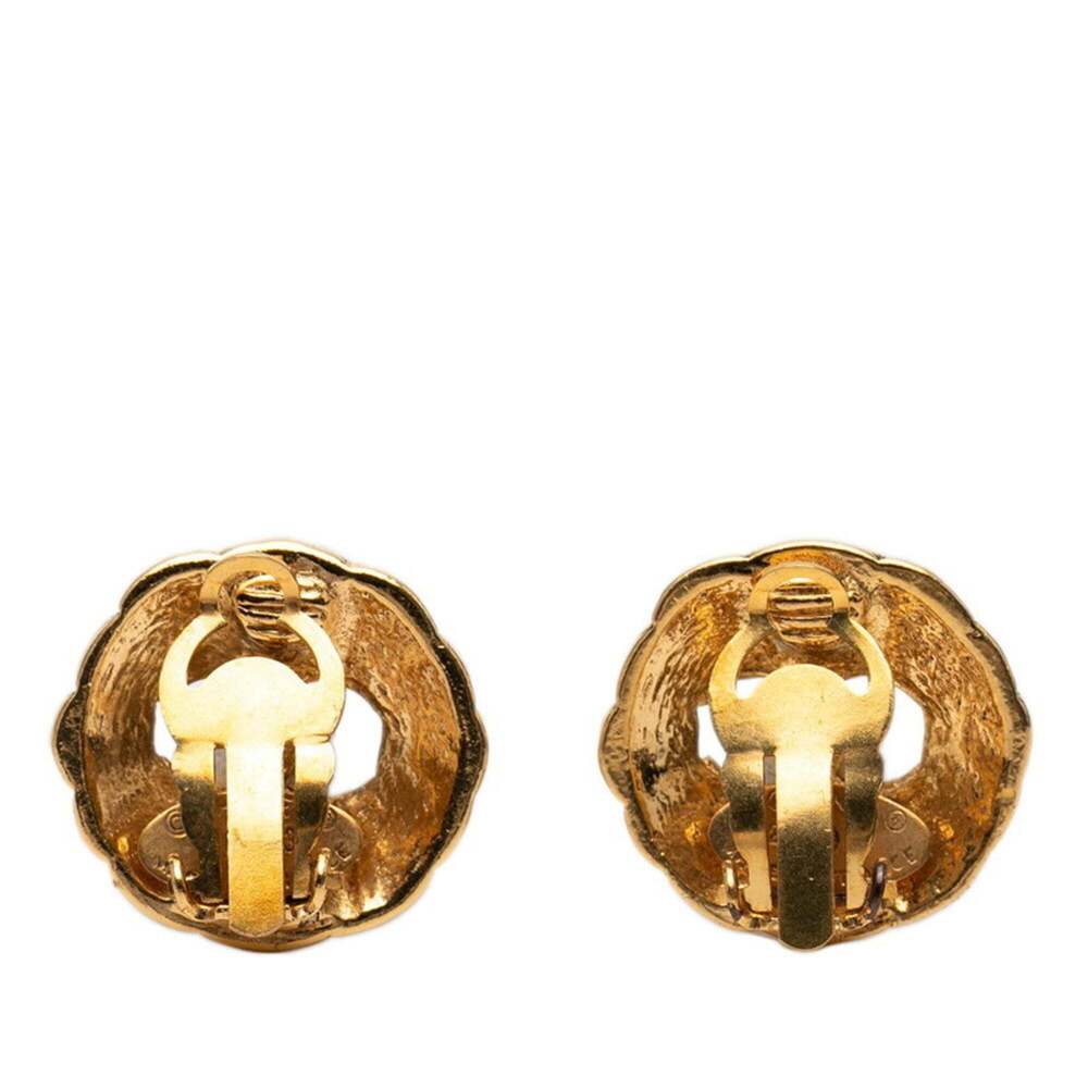 CHANEL Authentic Vintage Gold Logo Earrings - Picture 2 of 3